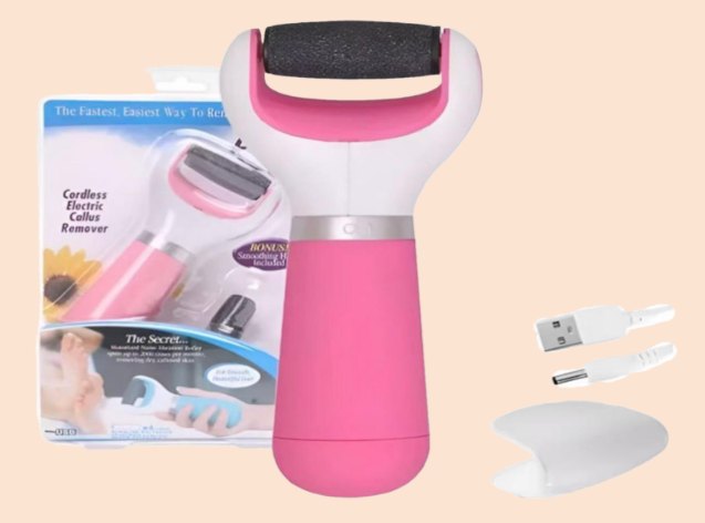 Removedor Exfoliador para Pies a Pila y USB con Repuesto