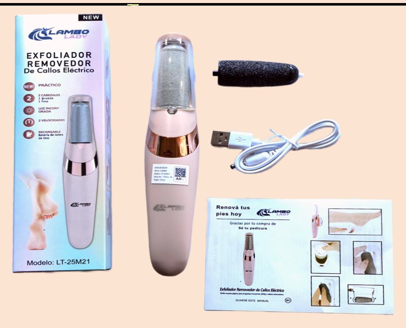 Removedor Exoliador de Callos Electrico con 2 Cabezales