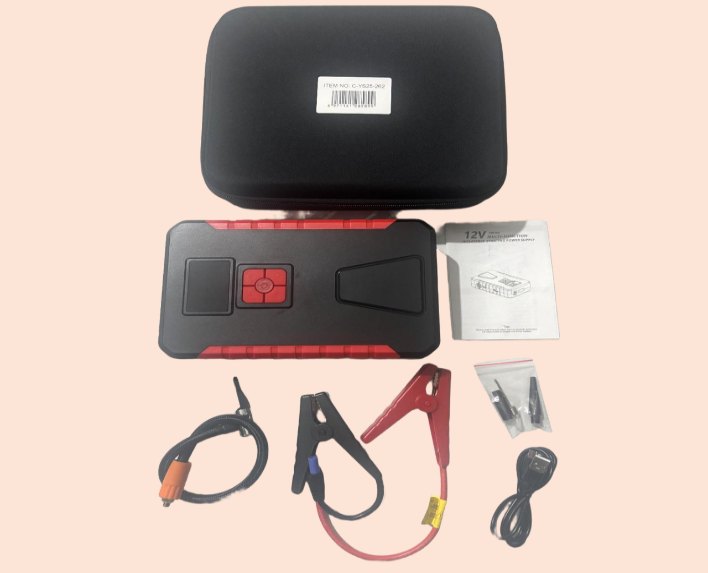 Arrancador Cargador de Bateria y Compresor de Aire Portatil Recargable