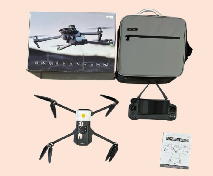 Dron P7max Camara Dual 2.7k Evita Obstaculos 4v 4700mah Control Remoto con Visor 5.5" 1kg Porta