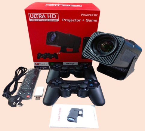 Proyector y Consola de Juegos Hy320 Ultra HD 713-720P 64g Magis Netflix Google