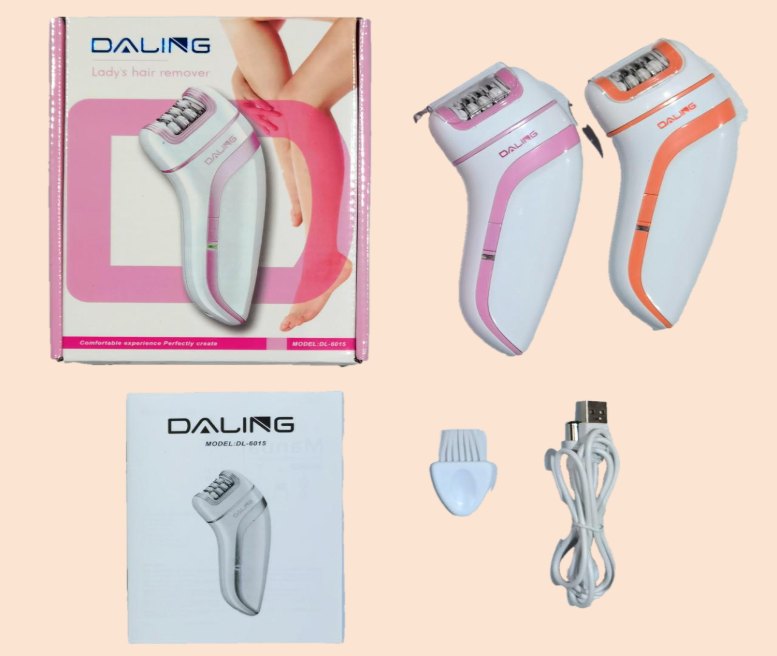 Depiladora Electrica Daling DL-6015 Damas Corporal USB Recargable Desarmado