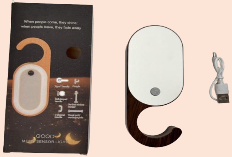 Luz LED Nocturna Colgable P/puertas con Sensor